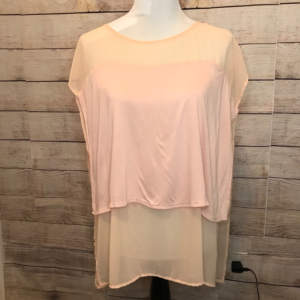 Zara knit tunic top light pink